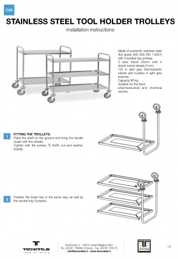 Assembly instructions C20 - Stainless steel tray trolley