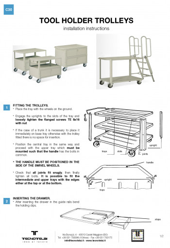 Assembly instructions C30 - Detachable tray trolley