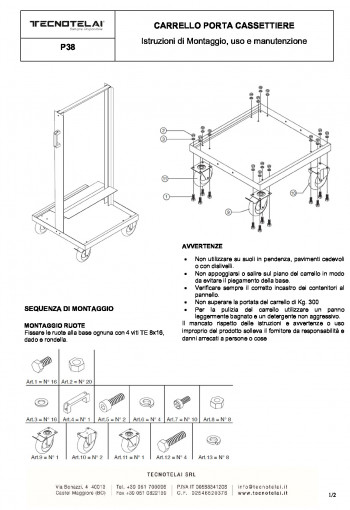 Carrello porta cassettiere (P38)