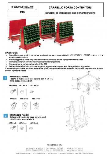 Carrello porta contenitori (P29)
