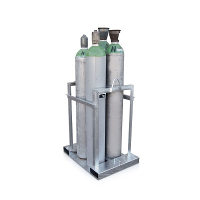 Contenitore per 4 bombole. Zincato