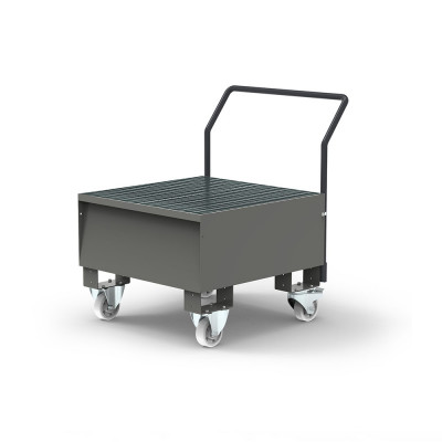 Carrello in lamiera per 1 fusto. Grigio