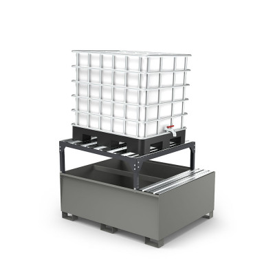 Vasca per 1 cisternetta, con supporto inclinato. Grigio