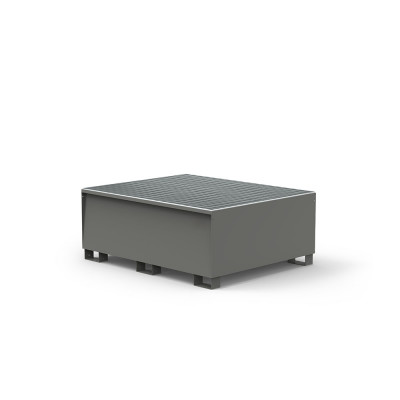 Vasca per 1 cisternetta, con griglia. Grigio