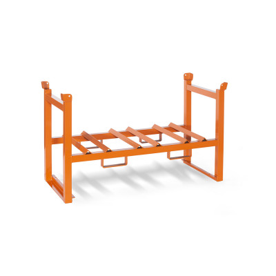 Stackable drum holder mm. 1335Lx600Dx750H. Orange.
