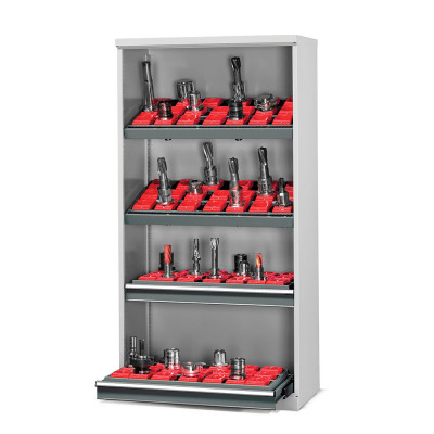 Armadio a giorno con 2 cassetti e 4 telai mm 2000h