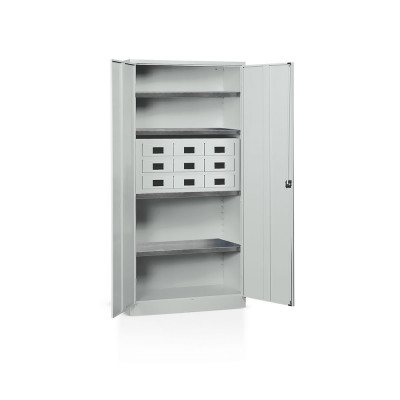 Armadio con cassettiera mm 1000x400x2000h. Grigio