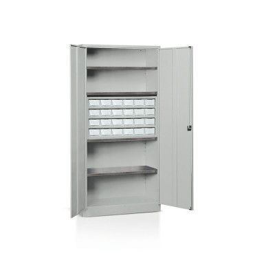 Armadio con cassettiera mm 1000x400x2000h. Grigio