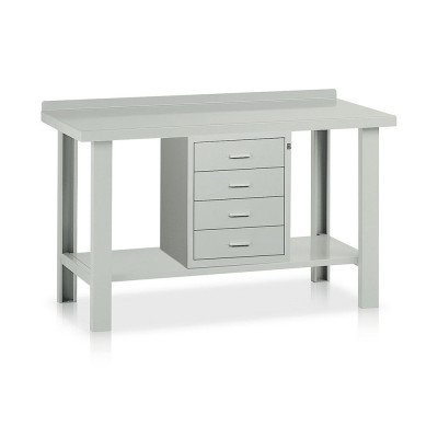 Banco lamiera 1 cassettiera mm 1500x750x885h. Grigio