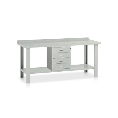 Banco lamiera 1 cassettiera mm 2000x750x885h. Grigio