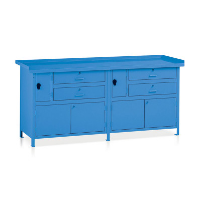 Banco lamiera monoblocco mm 2000x670x900h. Blu