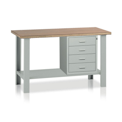 Banco legno 1 cassettiera mm 1500x750x900h. Grigio