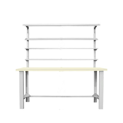 Banco piano laminato, 3 mensole e lampada, mm.1500