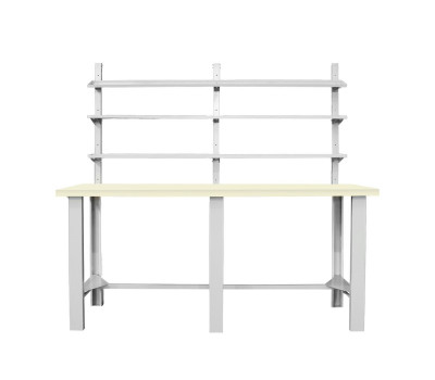 Banco piano laminato e 3 mensole, mm.2000