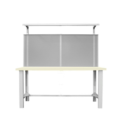 Banco piano laminato, pannello e lampada, mm.1500