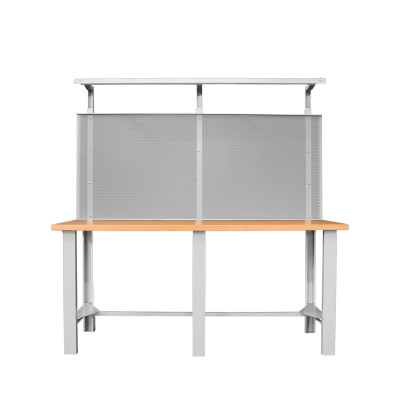 Banco piano legno, pannello e lampada, mm.2000