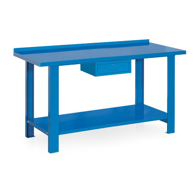 Banco lamiera 1 cassetto mm 1500x670x860h. Blu