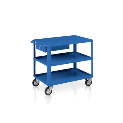Carrello 3 vasche di mm 930x600 e cassetto. Blu
