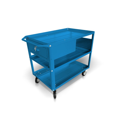 Carrello 3 vasche di mm 930x600 e cassetto. Blu