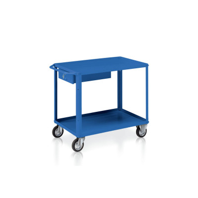 Carrello 2 vasche di mm 930x600 e cassetto. Blu