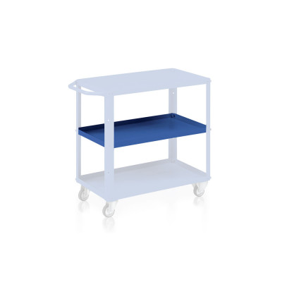 Tray for trolley mm. 800Lx450Dx30H. Blue.