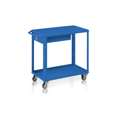 Carrello 2 vasche di mm 800x450 e cassetto. Blu