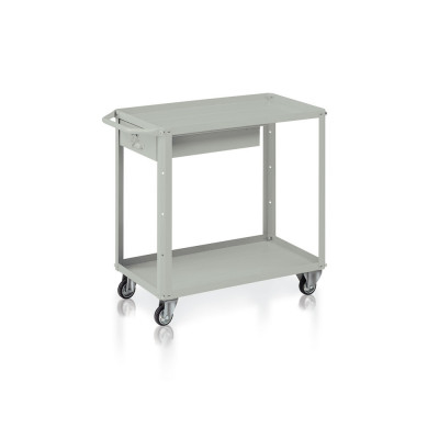 Carrello 2 vasche di mm 800x450 e cassetto. Grigio