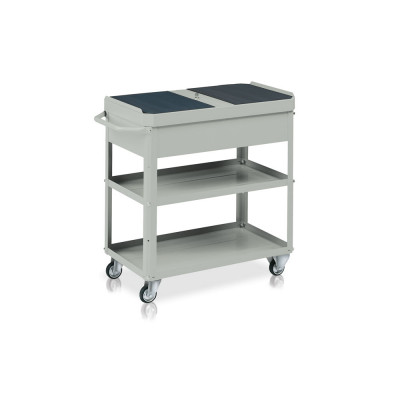 Carrello con portattrezzi. Grigio