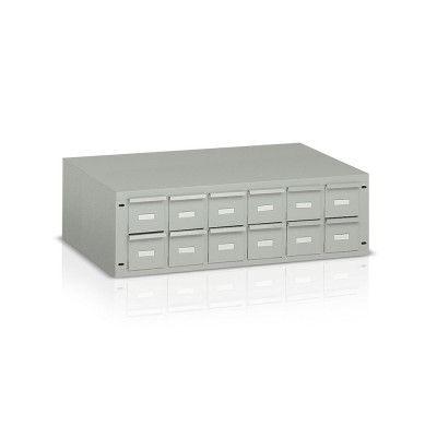 Cassettiera 12 cassetti mm 1000x500x300h. Grigio