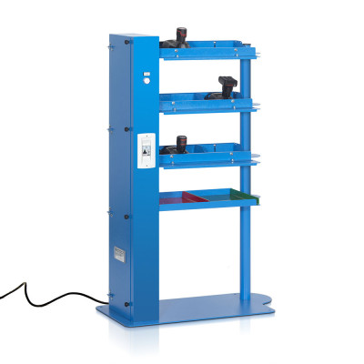 Stazione di ricarica universale per batterie. Blu