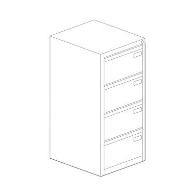 Metal classifier 4 drawers anthracite colour. Sizes: 460Lx630Dx1363H mm.