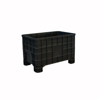 Contenitore sovrapponibile. Portata kg.180. Capacità lt.300. Nero. Mm 1000x635x645h