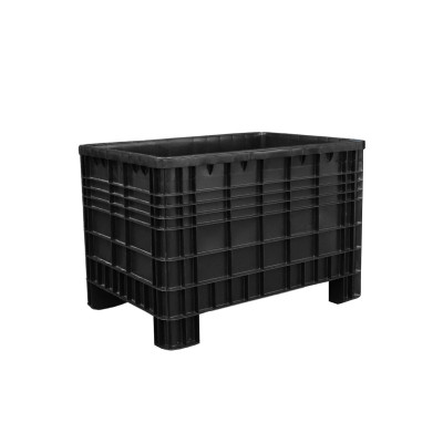 Contenitore sovrapponibile. Portata kg.250. Capacità lt.530. Nero. Mm 1200x800x800h