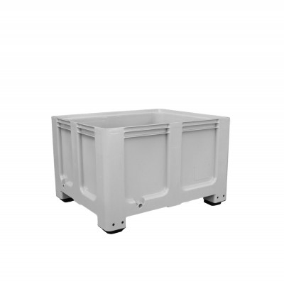 Contenitore sovrapponibile. Portata kg.400. Capacità lt.525. Grigio. Mm 1200x800x800h