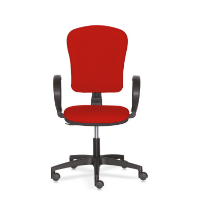 Poltrona Nuova Antares tessuto rosso con braccioli