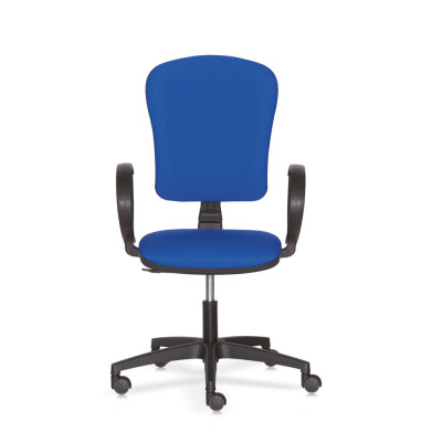 Poltrona Nuova Antares tessuto blu con braccioli