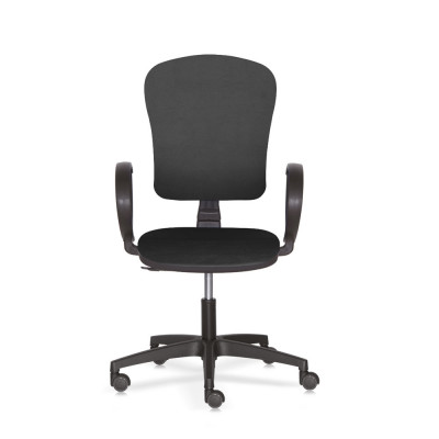 Poltrona Nuova Antares ecopelle nera con braccioli