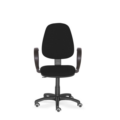 Poltrona Gemma tessuto nero con braccioli