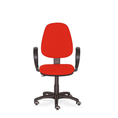 Poltrona Gemma tessuto rosso con braccioli