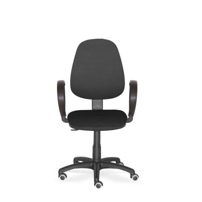 Poltrona Gemma ecopelle nera con braccioli