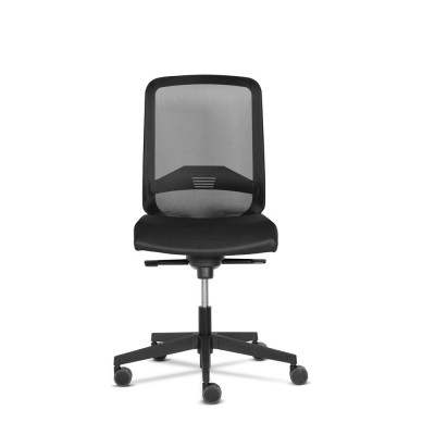 Poltrona Atlas rete nera ecopelle nero s/braccioli