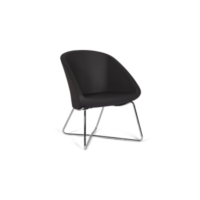 Poltrona Delia ecopelle nera