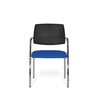 Sedia Demetra rete nera tessuto blu