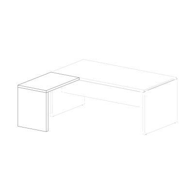 Extension for attachment to desk in oak colour. Sizes: mm. 1000Lx600Dx740H.