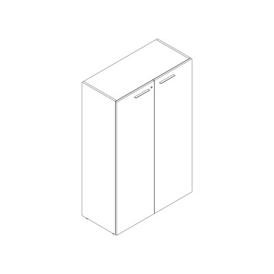 Bookshelf with hinged doors in black melamine. Sizes: mm 1000Lx460Dx1560H.