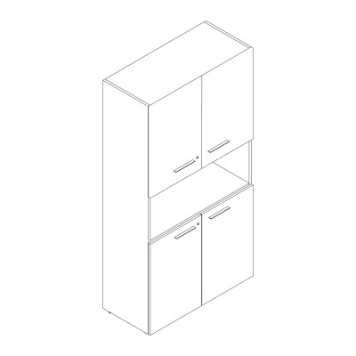 Libreria ante+vano mm 1000x460x1950h. Bianco