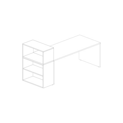 Mobile filopiano con sopralzo. Bianco/Noce