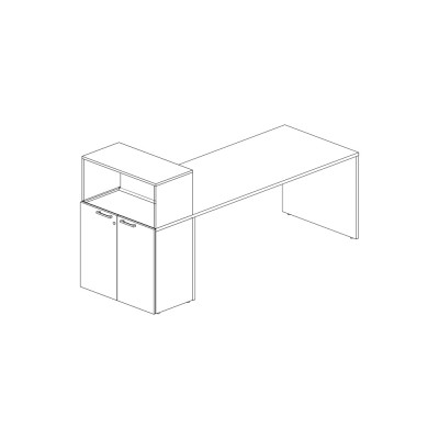 Mobile filopiano c/ante e sopralzo. Bianco/Acero