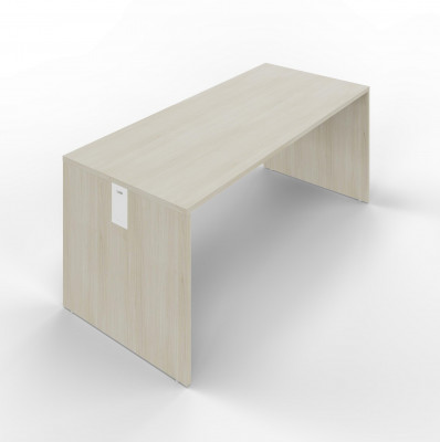 Melamine desk with sides, maple colour. Sizes: 1600Lx800Dx745H mm.