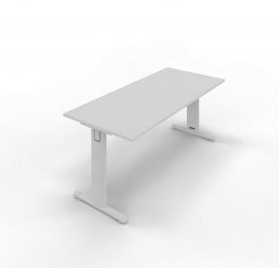 Melamine desk with standard T legs. Sizes: 1600Lx800Dx745H mm.